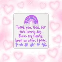 Christian Prayer for kids Purple & Pink | Metal Print