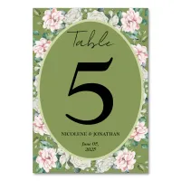 Elegant Floral Embrace Wedding Table Number