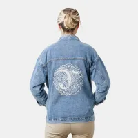 Fancy Victorian Calligraphy Monogram Y Womens Denim Jacket