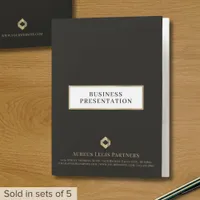 Black and Gold Logo Presentation Folders