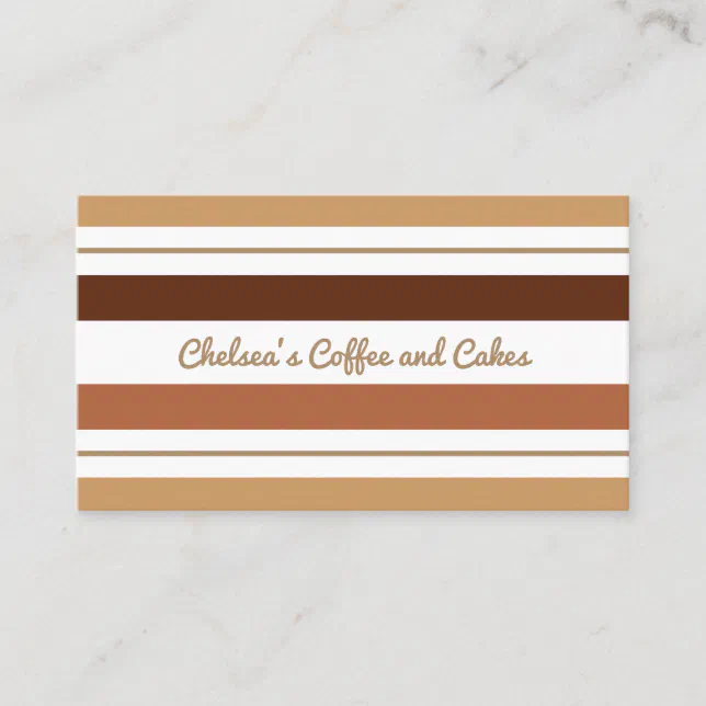 Coffee and Chocolate Stripes Business Card