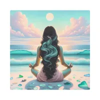 Harmony Meditation on Beach Metal Print