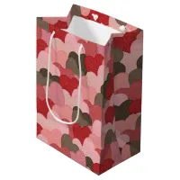 Cute Valentines Day Paper Hearts Pattern Medium Gift Bag