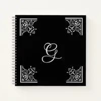 Bold Black and White Vintage Personalized  Notebook