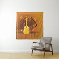 Acoustic Guitar Words and Music Amber ID570 Tapestry