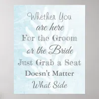 Wedding Seating Chart, Sit "wherever"  Poster