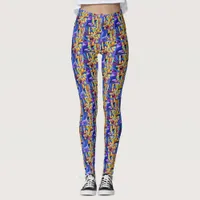 Abstract cubes purple leggings