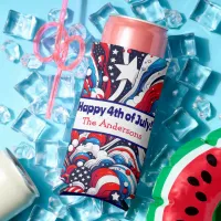 Fourth of July | Stars and Stripes Personalized Seltzer Can Cooler