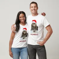 Christmas Cat Humbug Photo with Santa Hat T-Shirt