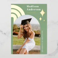 Rainbow Stars Arch | Foil Graduation Announcement