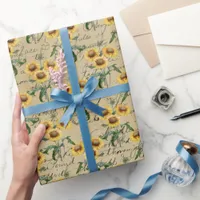 Vintage Sunflowers  Wrapping Paper