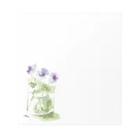 Lavender Watercolor Violets in a Mason Jar Notepad