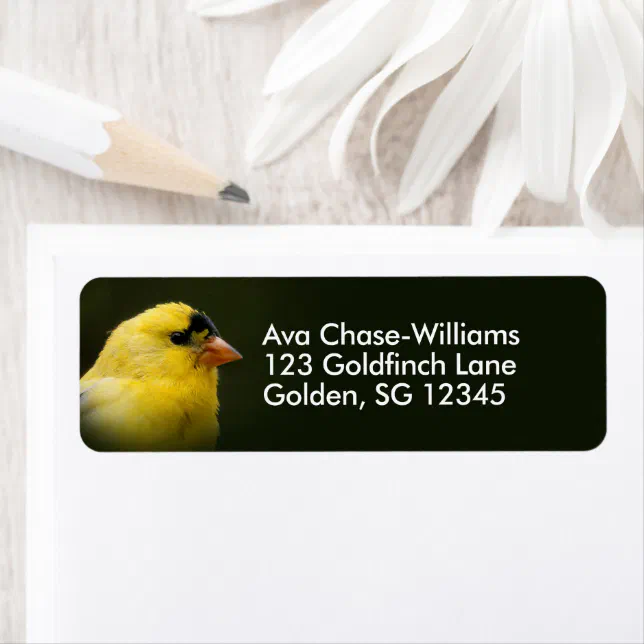 Beautiful American Goldfinch Songbird Label