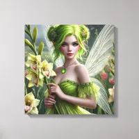 Beautiful August Fairy in Gladioli Canvas Print