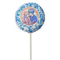 Floral Anime Themed Personalized Wedding Chocolate Covered Oreo Pop