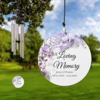 Purple Lilac Flowers Watercolor Memorial Photo Wind Chime