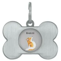 Pembroke Welsh Corgi Yoga Grey Frame Pet Tag