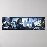 Late afternoon in my office - Ultra wide Poster