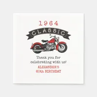 Any Age Vintage Classic Motorcycle Biker Birthday Napkins