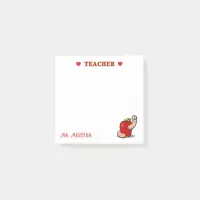 Teacher Appreciation Worm in Apple Add Name Post-it Notes