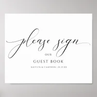 Elegant Luxury Wedding Guestbook Calligraphy Sign