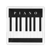 Piano Keys Keyboard Musical Instrument Black White Acrylic Tray