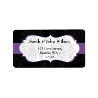 purple black  ,return address label