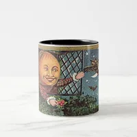 Vintage Singing Pumpkin Man Two-Tone Coffee Mug