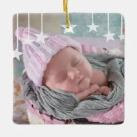 Baby's First Christmas Newborn Photo Keepsake Ceramic Ornament