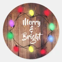 Rustic "Merry & Bright" Holiday Christmas Stickers