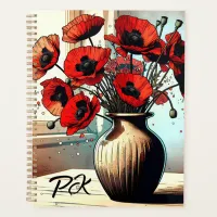 Pretty Vase of Red Poppies ai art Planner