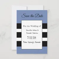 Black and Blue Simple Modern Save the Date Cards