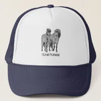 I love horses! Cute Icelandic ponies  Trucker Hat