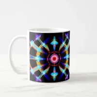 Neon Starburst Kaleidoscope Coffee Mug