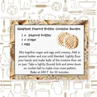 Peanut Butter Cookies Recipe Card  Postcard