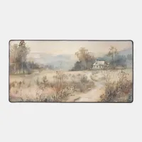 Country House in Forest Desk Mat