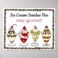 Ice Cream Sundae Bar | Wedding or Baby Shower Sign
