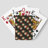 Beautiful Red and White Poinsettias Jumbo Poker Cards