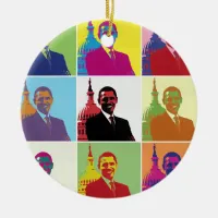 President Obama Pop Art Ceramic Ornament