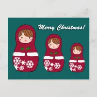 Matryoshka Christmas Postcard