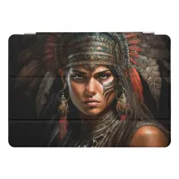 Mayan Warrior Princess Portrait Oil Painting iPad Pro Cover