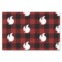 Lumberjack Red Buffalo Plaid Squirrel Pattern Holi Tissue Paper