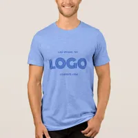 Blue Modern Rectangular Logo Tri-Blend Shirt