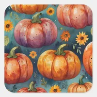 Halloween Pumpkin Vibes designer  Square Sticker