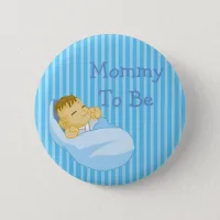 Blue Mommy To Be Baby Shower Button