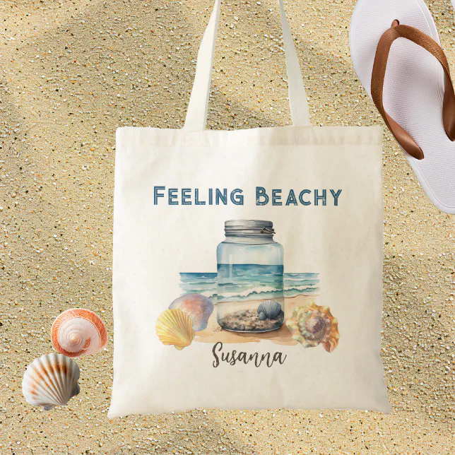 Feeling Beachy Watercolor Beach Tote Bag