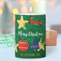 Retro Christmas tree ornaments  Pillar Candle