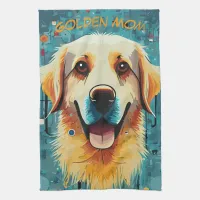 Happy Golden Retriever Mom Kitchen Towel