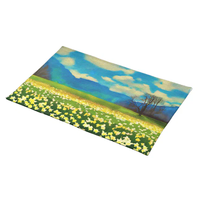 Daffodil field - painting cloth placemat