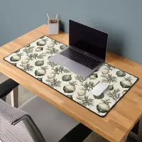 Sage Green and Gold Christmas Ornaments Desk Mat